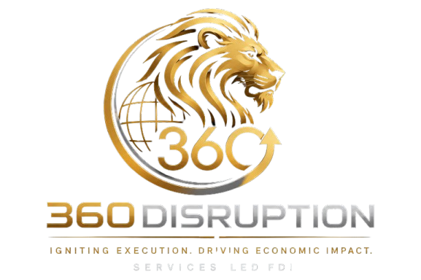 360Disruption Gold Lion Crest Logo